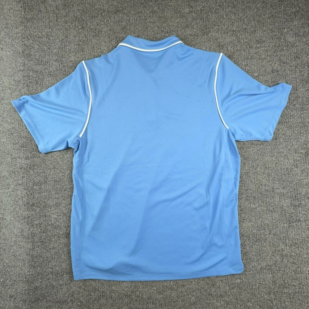 Nike Polo Shirt Mens Large Blue Dri-FIT Golf Performance Piped Short Sleeve